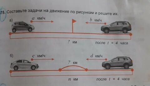 Составьте задачу на движение по выражению