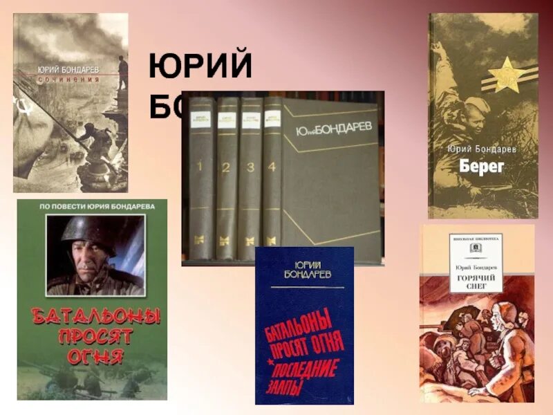 Бондарев писатель произведения. Книги писателей фронтовиков о войне.