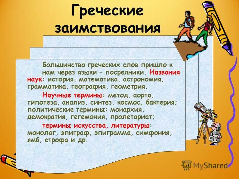 Заимствования из греческого языка. Слова греческого происхождения. Слова заимствованные из древнегреческого языка. Заимствованные слова из Греции.