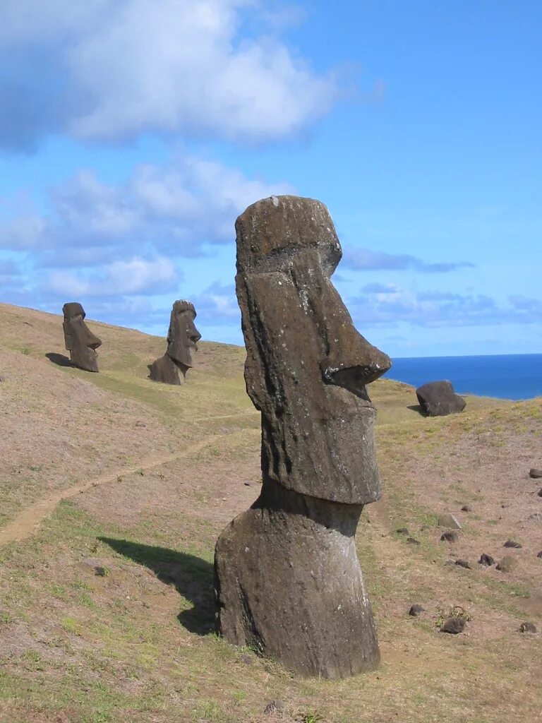 Статуи на острове. Моаи на острове Пасхи. Остров Пасхи статуи Моаи. Каменные истуканы острова Пасхи. Каменные статуи Моаи остров Пасхи Чили.