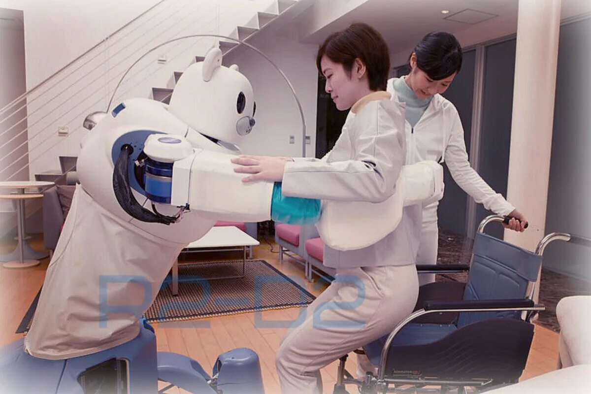 Японский робот Robear. Робот санитар Bear. Робот сиделка Robear. Робототехника в медицине.