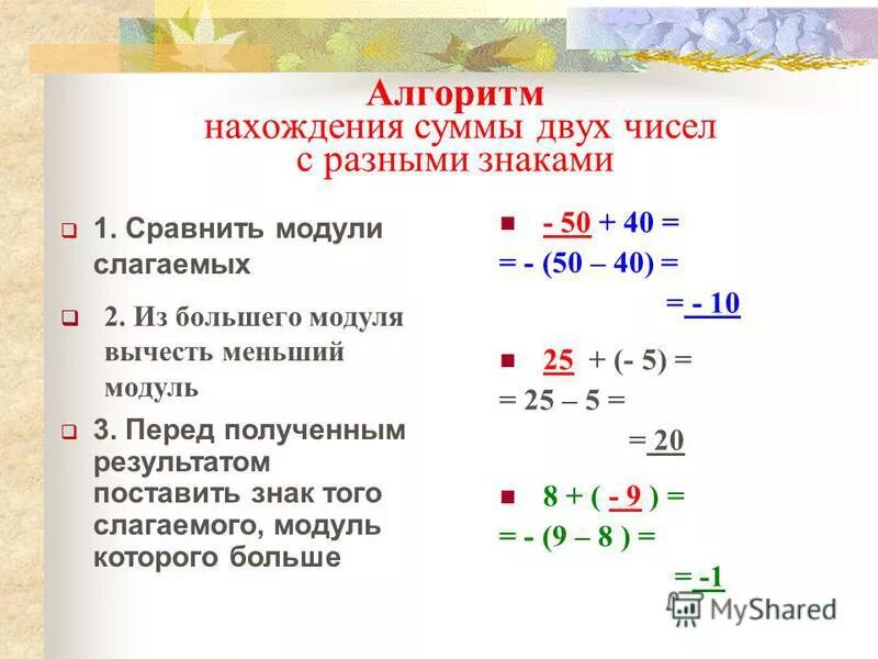 2 числа меньше 0 целых 0 1. Вычитание разных чисел. Правило сложения и вычитания с разными знаками. Вычитание цифр с разными знаками. Вычитание двух чисел с разными знаками правило.