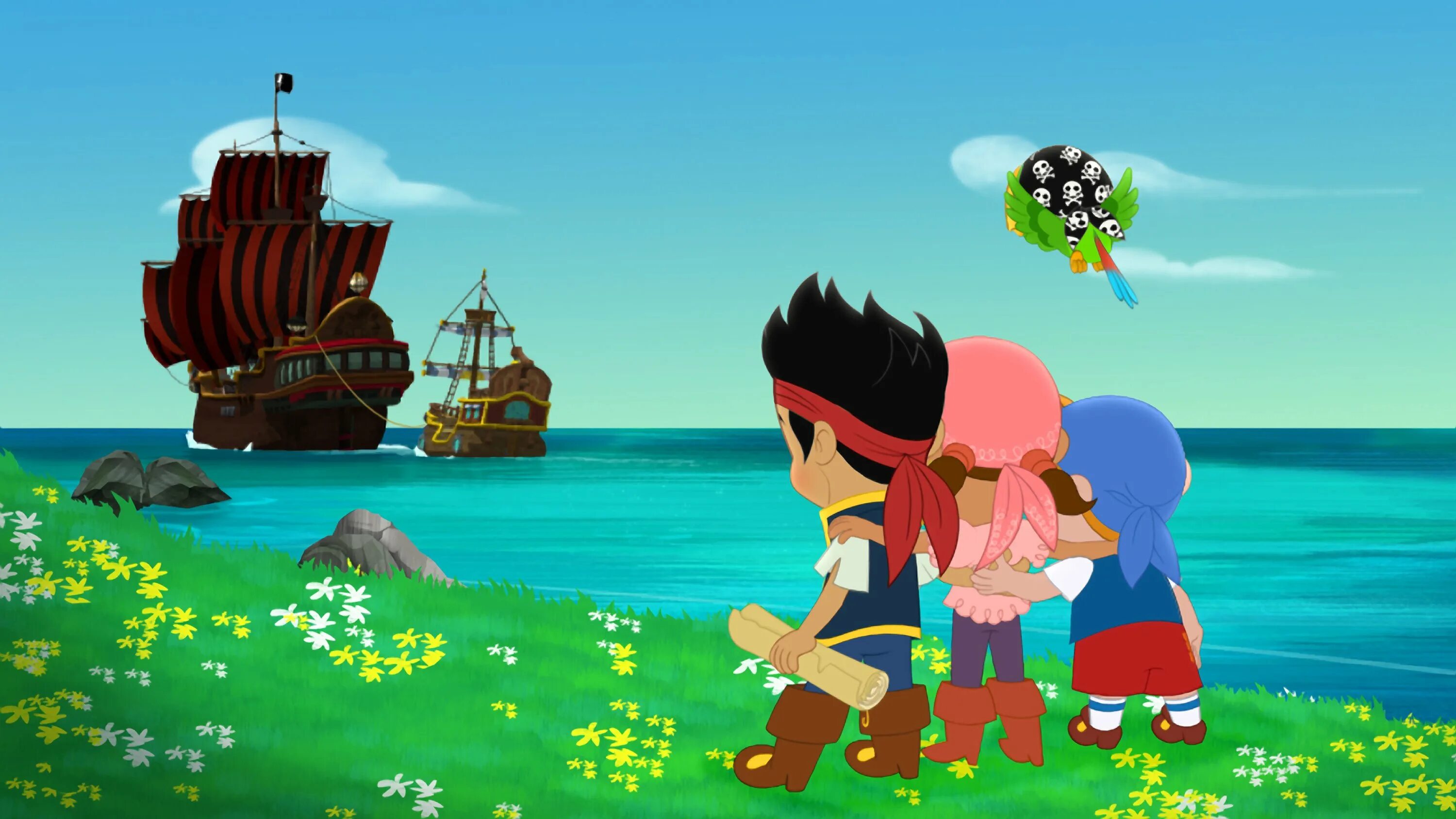 Острова где пираты. Джейк ипираты нитландии. Остров Джека и пиратов Нетландии. Джеки пираты Нетландии. Джейк и пираты Нетландии остров пиратов.