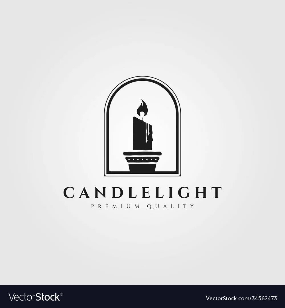Candle light flame logo design vintage candle vector image Candle logo design, C