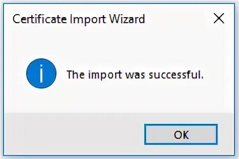 Import certificate. Certificate of Wizard.