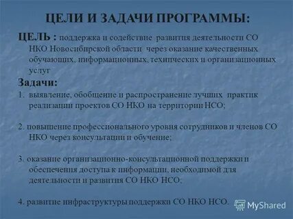 Задачи некоммерческих организаций