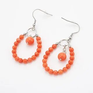 Коралловые сережки