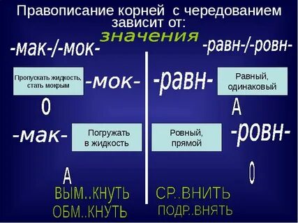 Где пишется корень