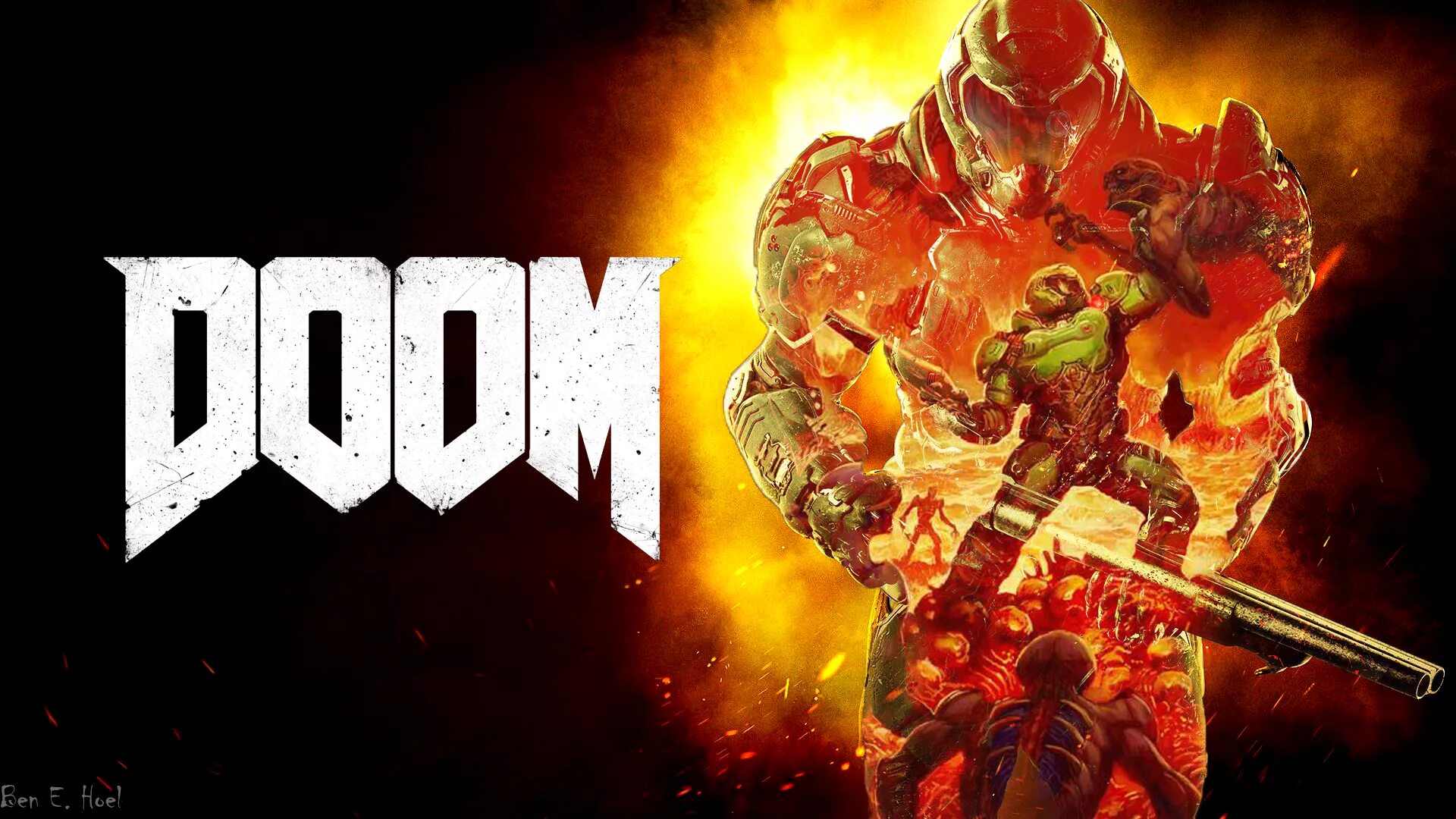 Doom 2016 обложка. Doom 2016 Doomguy.