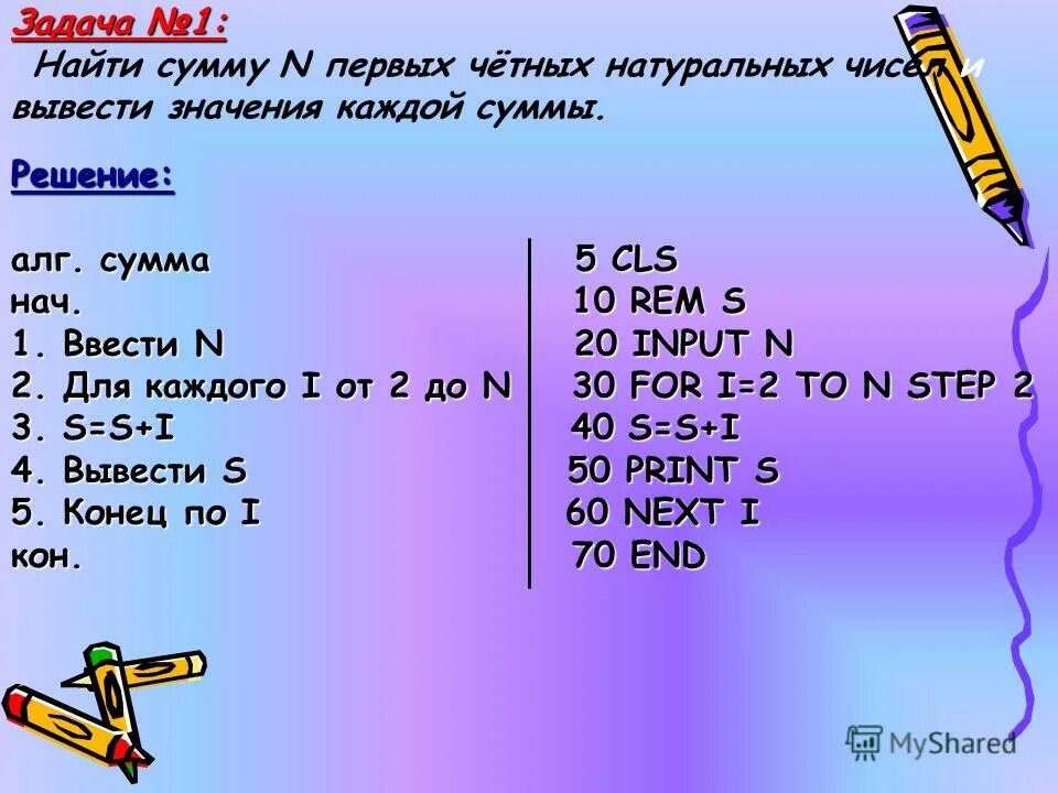 Сумма натуральных чисел от 1 до 100 формула. Найдите сумму пятидесяти первых четных натуральных чисел. Найдите сумму пятидесяти первых чётных натуральных чисел. Цикл со счетчиком задачи с решением. Найдите сумму пятидесяти первых четных натуральных чисел.