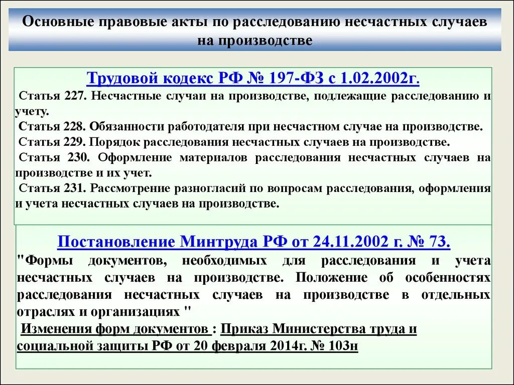 Какая статья тк рф по охране труда. Оформление несчастных случаев на производстве. Несчастные случаи на производстве порядок расследования. Расследование и учет травматизма на производстве. Правовые акты по расследованию несчастных случаев на производстве.