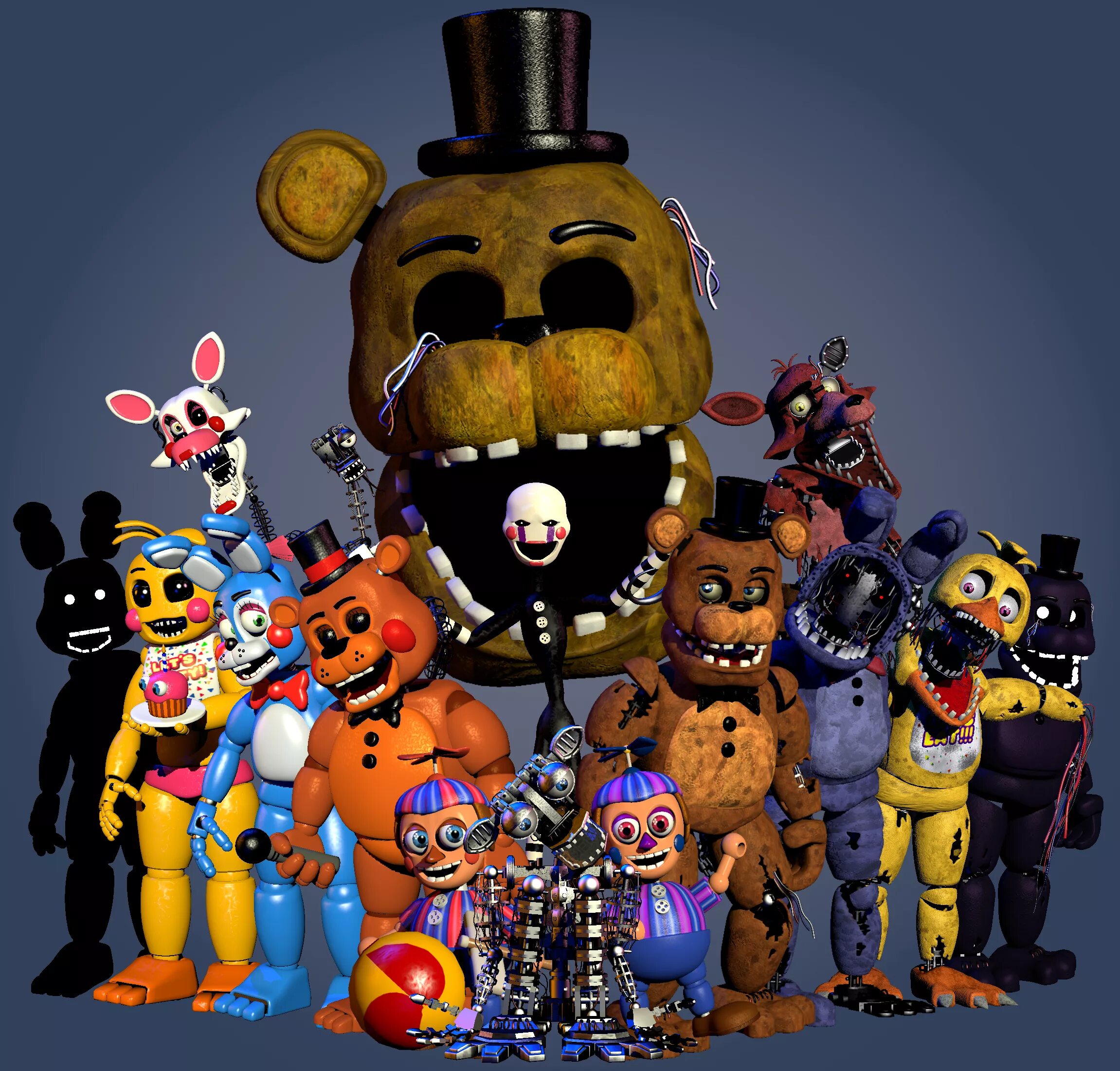 Аниматроники читать. Fnaf 2 фредди. фредди из игры фнаф 2. фнаф 2 персы. fnaf 2 аниматроники.