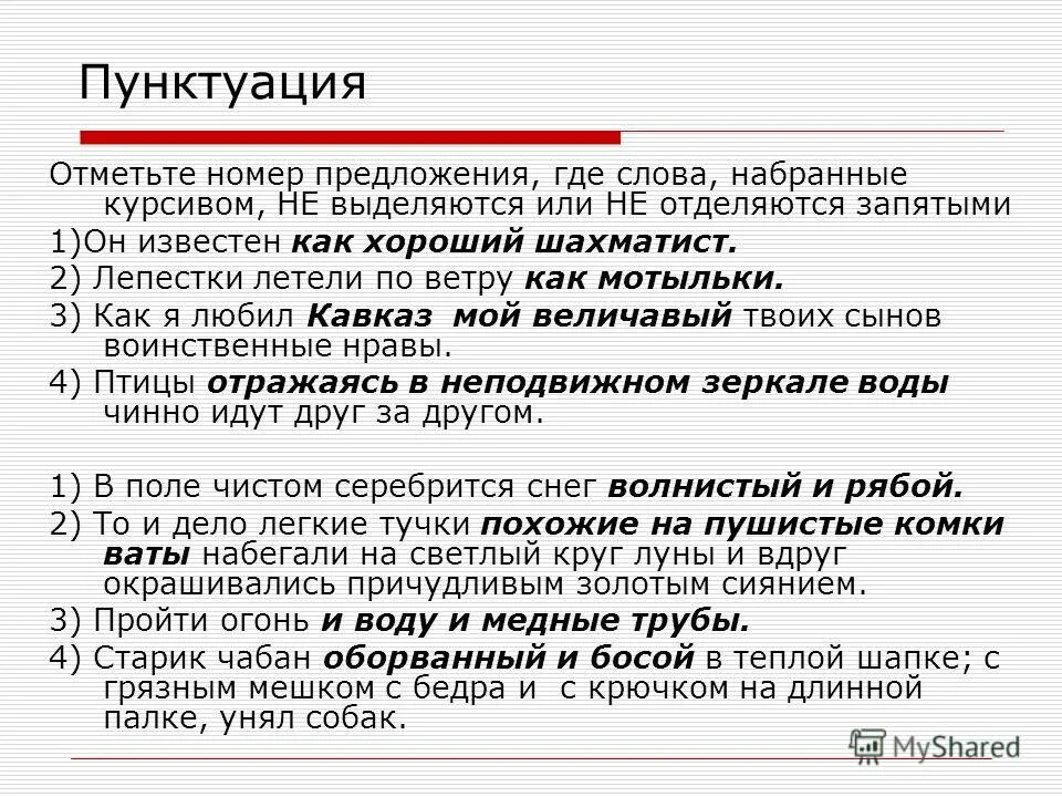 Тест по русскому не ни