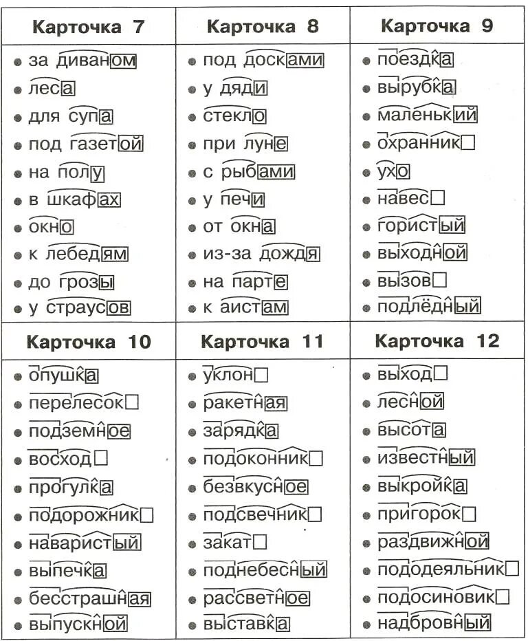 Карточки 4 класс русский язык прилагательные