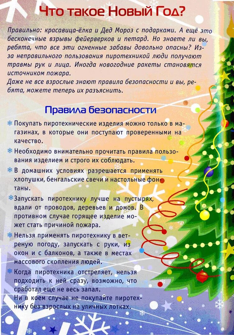 Информация о проведении нового года