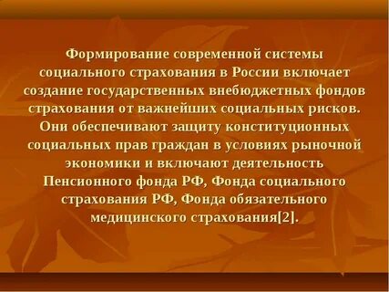 Социальное страхование в системе социальной защиты