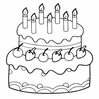 DataLife Engine Версия для печати Торт со свечами рисунок раскраска (45 фото)