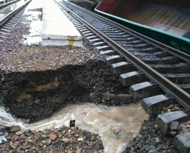 Что такое размыв насыпи сдо ржд. Размыв железной дороги. Размыв земляного полотна. Пучение грунтов ЖД. Железнодорожное полотно.