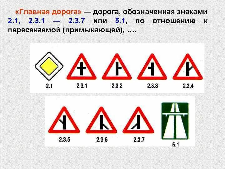 Дорога, обозначенная знаками 2.1, 2.3.1 - 2.3.7 или 5.1. Главная дорога обозначенная знаками 2.3.1 , 2.3.7,5.1. Знак дорожный 2.1 "Главная дорога" (Тип а, 2 типоразмер). Дорожный знак Главная дорога 2.3.1. Главная дорога февраль