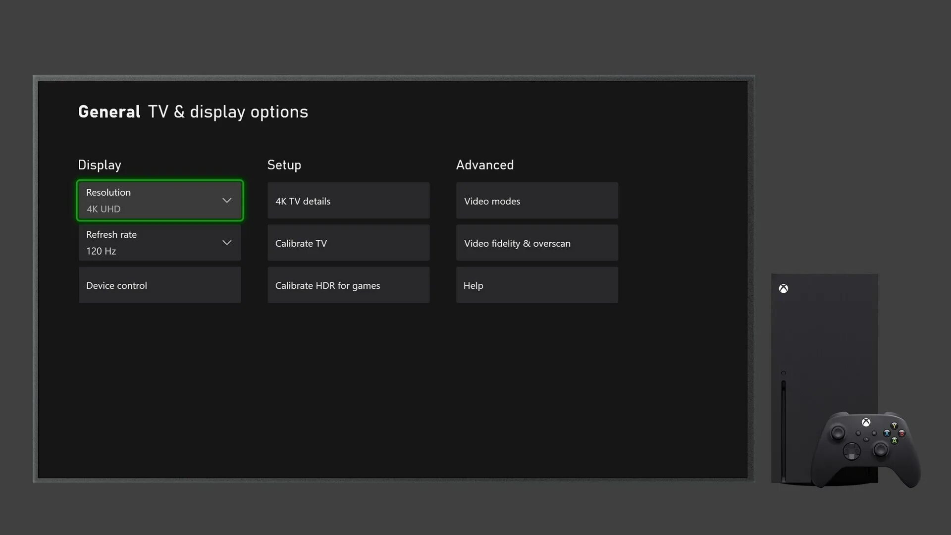 Display options