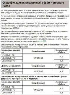 Шкода 1.2 объем масла