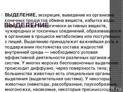 Органы выделения служат для выведения из организма