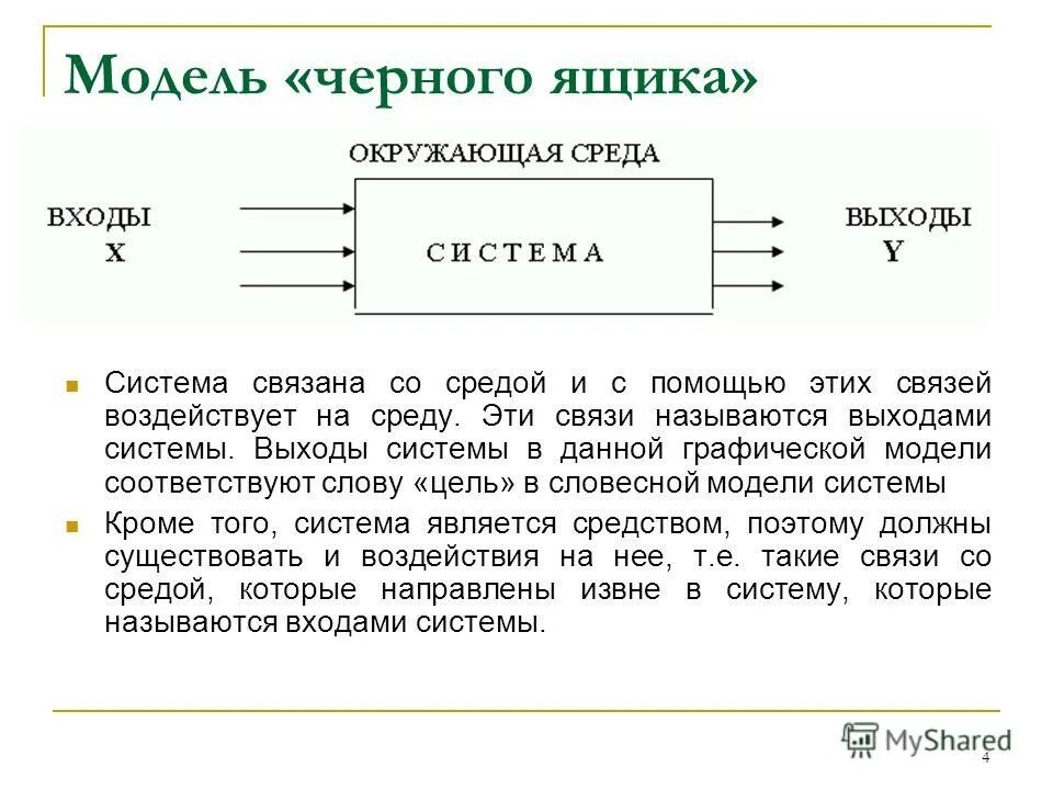 Понятие системы модели систем