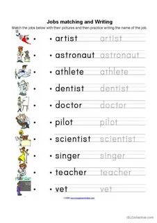 Write names of the jobs