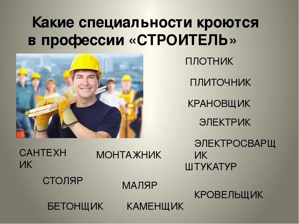 Какие профессии ракам. Специальность Строитель. Профессии. Профессия на профессию Строитель. Строительные профессии и специальности.