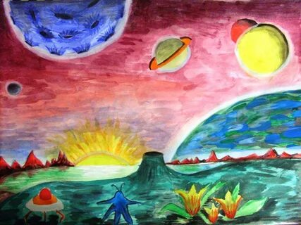 Далекие миры неизвестные планеты рисование в подготовительной