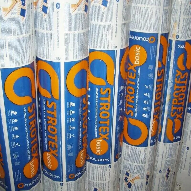 Мембрана basic. Strotex пароизоляция. подкровельная антиконденсатная пленка. пленка пароизоляционная, 3x100 м, 300 м2/рул. strotex basic.