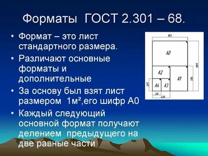 Лист определенных стандартных размеров
