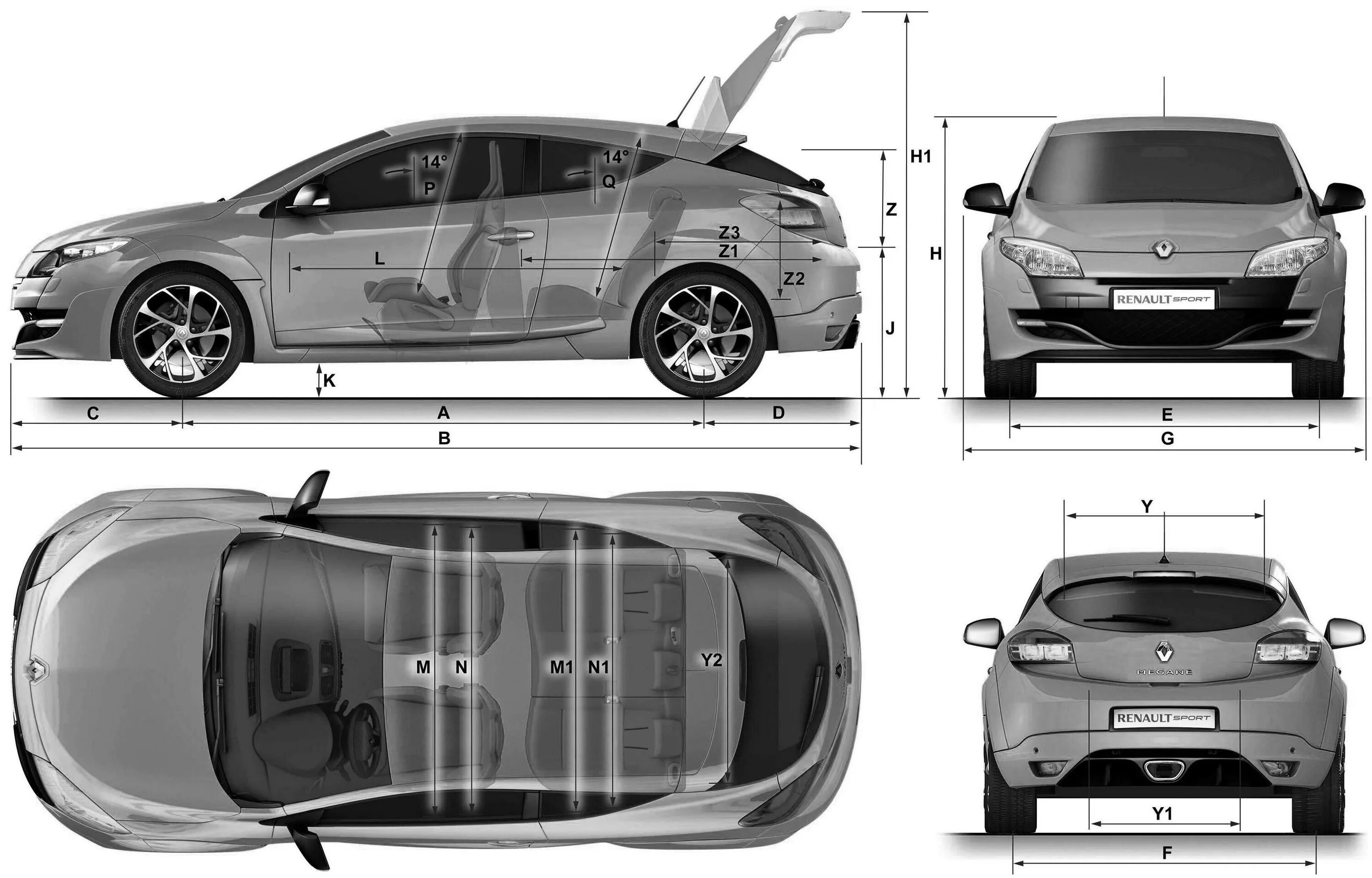 Renault fluence размер