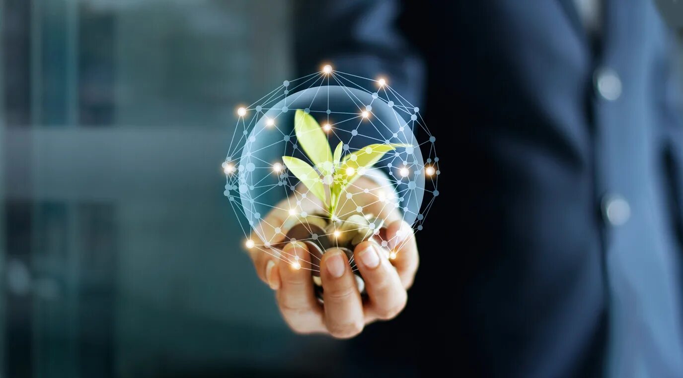 Инвестирование в будущее. Экологическое предпринимательство. Corporate sustainability. Зеленые технологии вертикальная картинка. Ответственность.