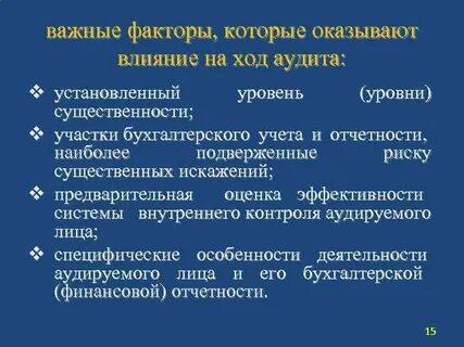 Факторы аудита