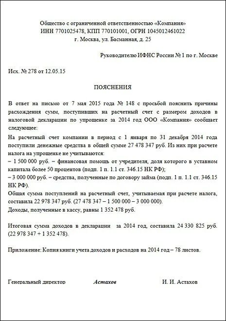 Пояснение по усн доходы. Образец пояснения в налоговую по УСН. Пояснения по декларации по УСН. Пояснительная в налоговую образец. Пояснение по УСН В налоговую.