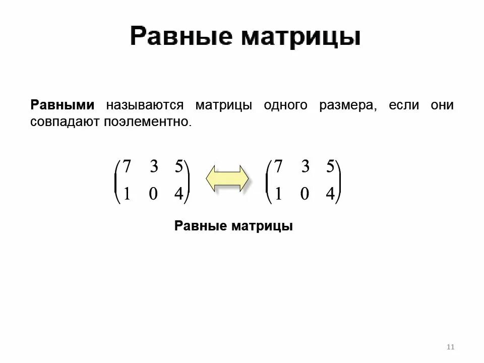 Определение матрицы пример матрицы