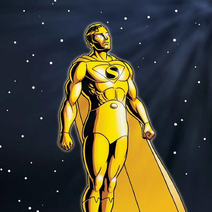 Золотые персонажи. Супермен Прайм золотой Бог. Супермен Прайм золотой Бог комикс. Супермен золотой Бог vs Супермен Прайм. Супермен Прайм миллион.