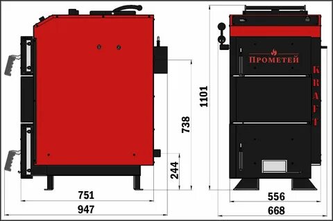 Габариты котла