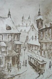 Город зимой графика