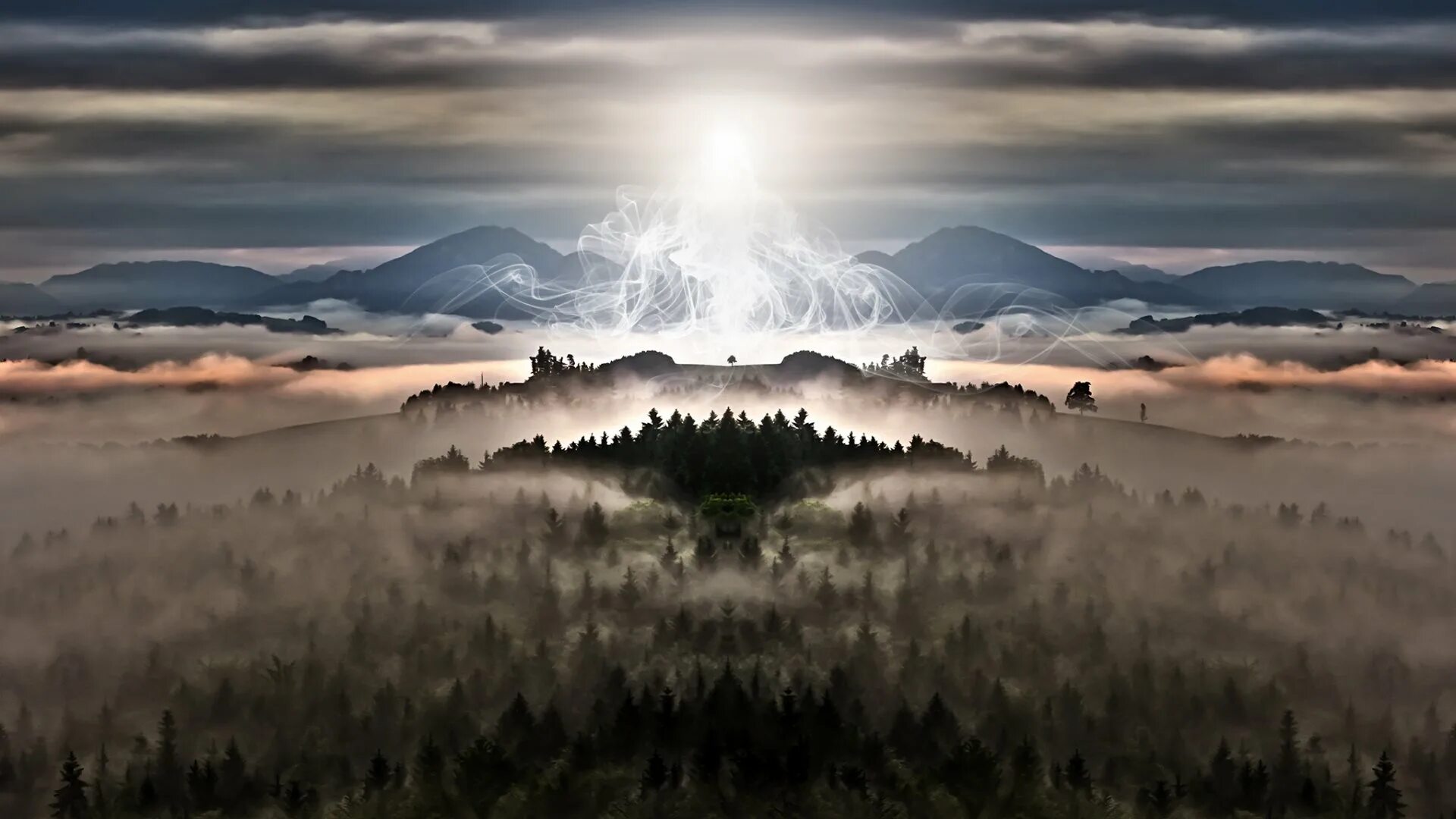 Обои на рабочий стол лес в тумане. Восход в тумане. Вся земля была в тумане. Тусклое солнце. Туманная земля.