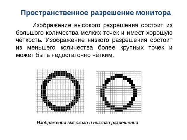 Пространственное разрешение монитора определяется. Пространственное разрешение монитора определяется как. Изображение высокого и низкого разрешения Информатика. Формирование изображения на экране компьютера.