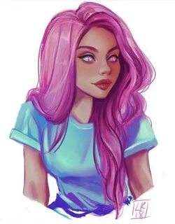 Девушки нарисованные цветные