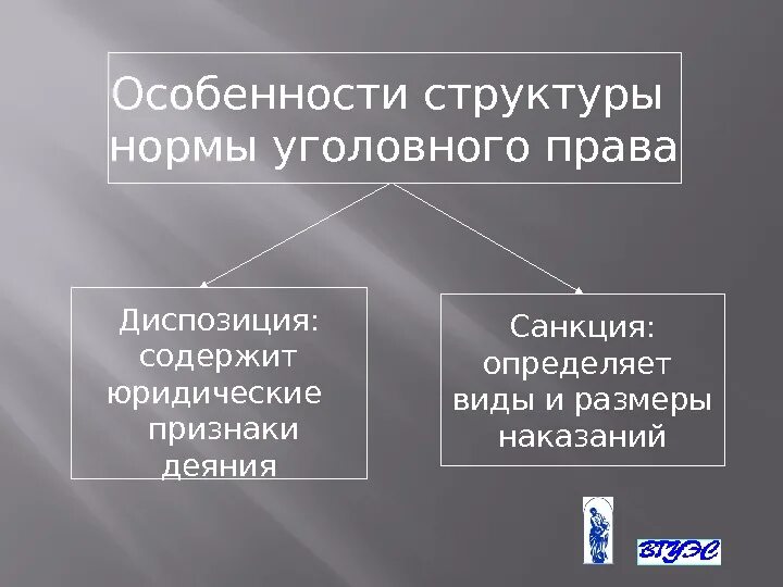 Диспозиция и санкция в уголовном. Особенности уголовно-правовой нормы. Строение уголовно-правовой нормы.