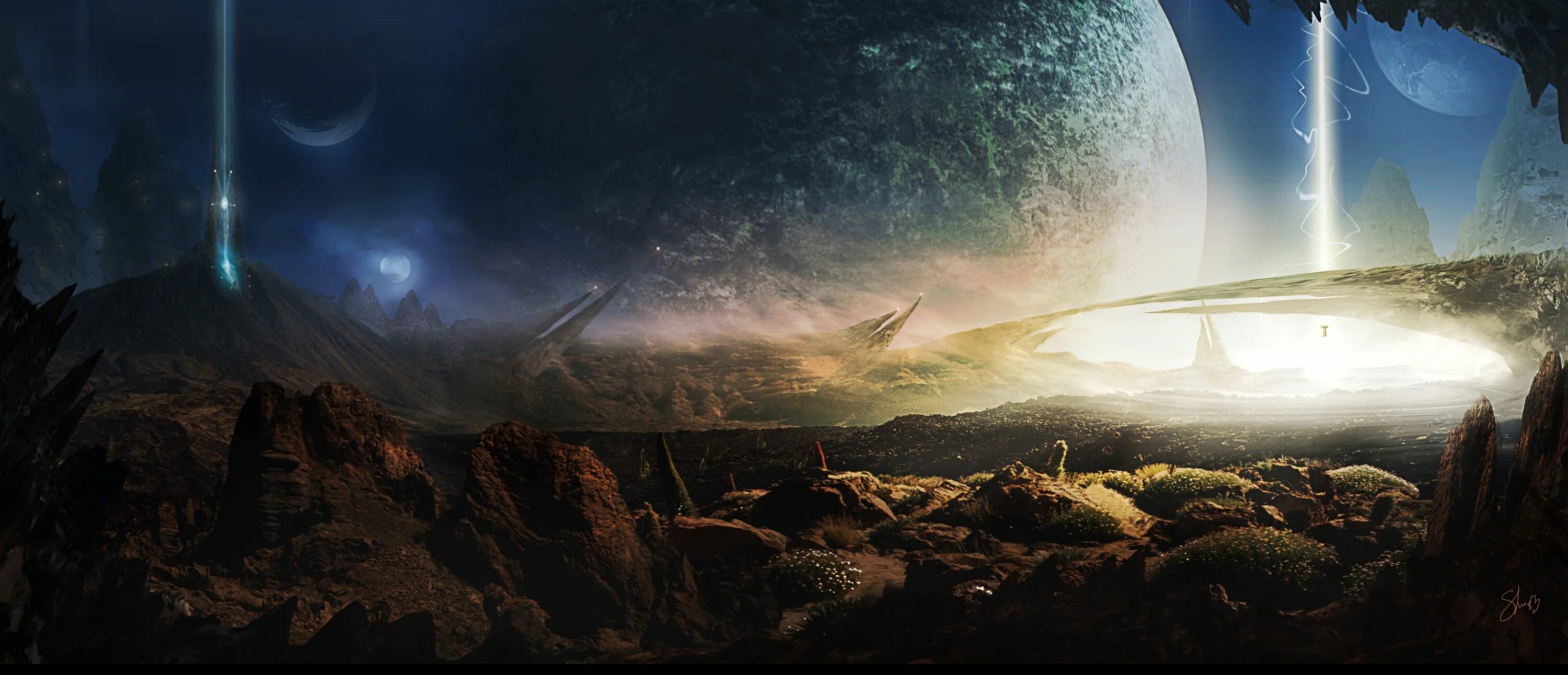 майлз и лоретта. фантастические пейзажи. видео другой планеты. видео другой планеты. экзопланеты пейзаж.