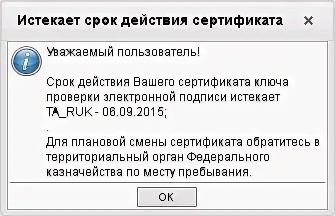 Срок сертификата