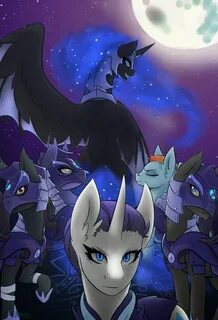 The moon rises