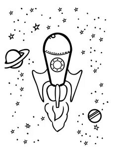 Рисунок ко дню космонавтики шаблон