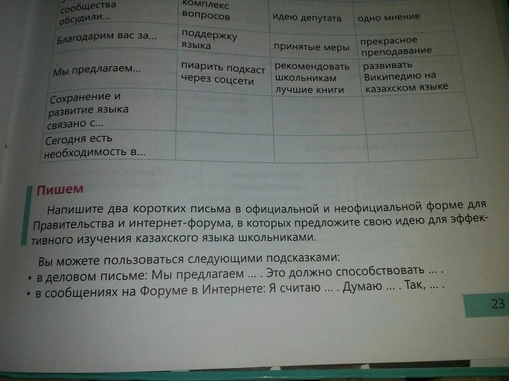 Напишите 2 официальных