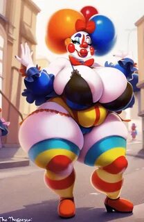 ai generated, bbw, clown, clown girl, funny, funny ass, huge ass, huge brea...